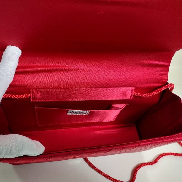 Red Satin Evening Clutch NWOT - Picture 8 of 14